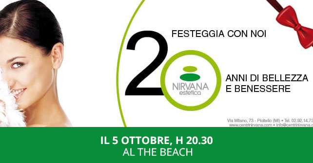 Il 5 ottobre, festa per i 20 anni di attività al The Beach